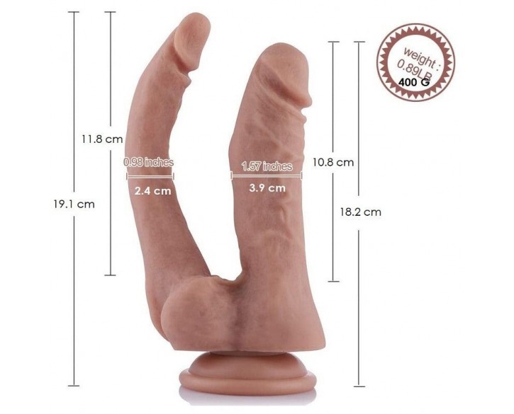 Подвійний фалоімітатор Hismith 9.8" Double Penetrator Silicone Dildo