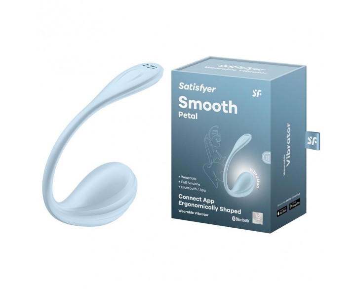 Смарт-віброяйце Satisfyer Smooth Petal Connect App Light Blue