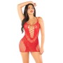 Сукня Leg Avenue Lace and Net Mini Dress with Dual Strap One Size, Red