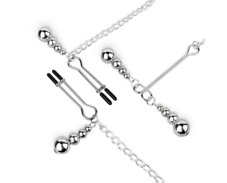Затискачі для сосків та клітора Bedroom Fantasies: Nipple and Clitoris Clamps - Silver