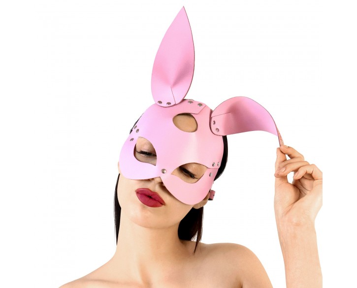 Шкіряна маска Зайчика Art of Sex - Bunny mask, колір Рожевий