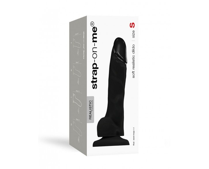 Реалістичний фалоімітатор Strap-On-Me SOFT REALISTIC DILDO Black - Size S