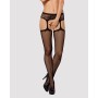 Сітчасті панчохи-стокінги з візерунком на сідницях Obsessive Garter stockings S232 S/M/L, чорні, імі