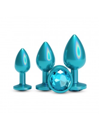Набір анальних пробок NS Novelties Rear Assets - Trainer Kit - Iridescent Teal - Teal Gem
