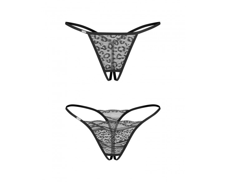 Набір трусиків з доступом Obsessive Bianca 2-pack crotchless thong S/M