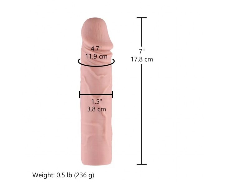 Силіконовий фалоімітатор для секс-машин Hismith 7" Silicone Dildo, система KlicLok