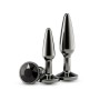 Набір анальних пробок NS Novelties Rear Assets - Tapered Trainer Kit - Gunmetal - Black