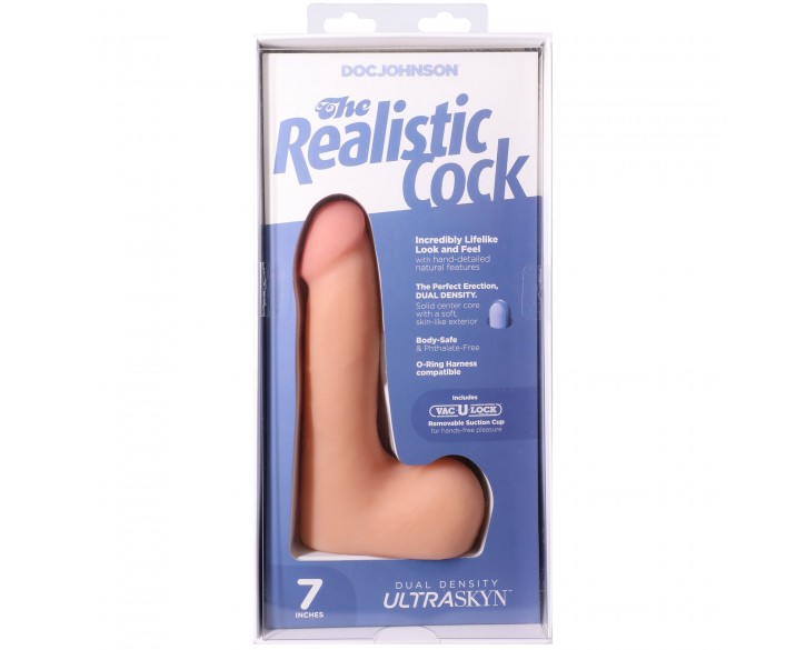 Фалоімітатор Doc Johnson The Realistic Cock ULTRASKYN - 7 Inch with Balls Vanilla
