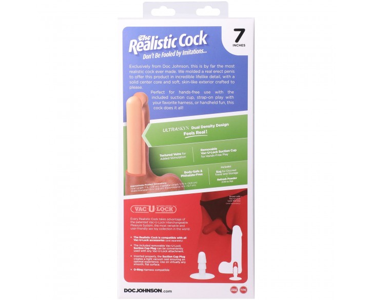 Фалоімітатор Doc Johnson The Realistic Cock ULTRASKYN - 7 Inch with Balls Vanilla