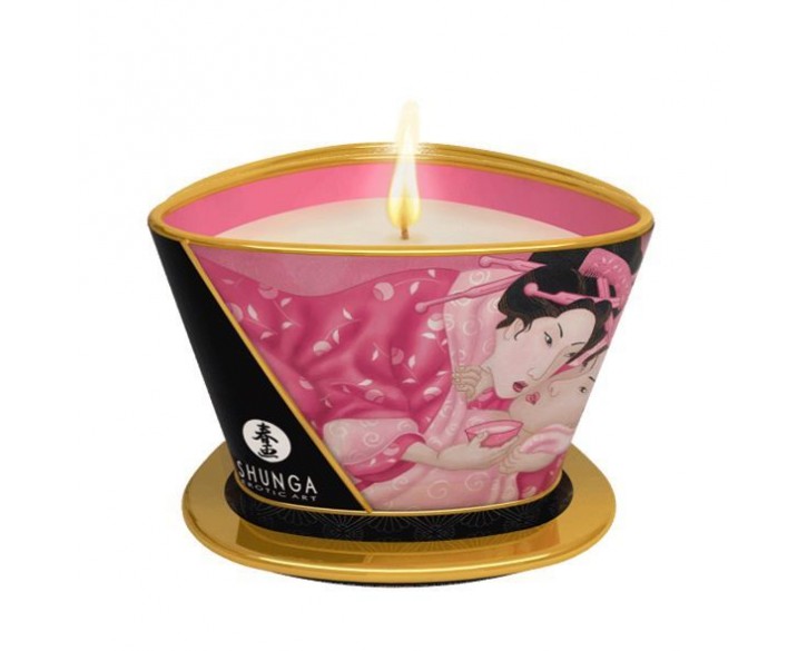 Масажна свічка Shunga Massage Candle – Rose Petals (170 мл) з афродизіаками