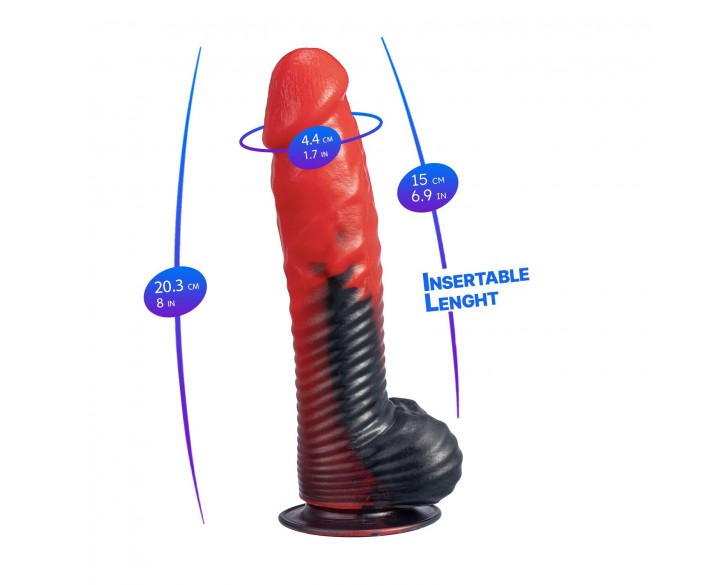 Фалоімітатор SilexD Fantasy Liquid Silicone Devil 8in Red