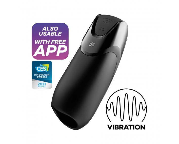 Смарт-мастурбатор з вібрацією Satisfyer Men Vibration+, 2 мотори, 14 режимів, водонепроникний