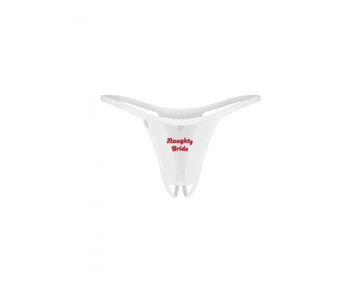 Трусики Obsessive Weddya Bride crotchless thong S/M