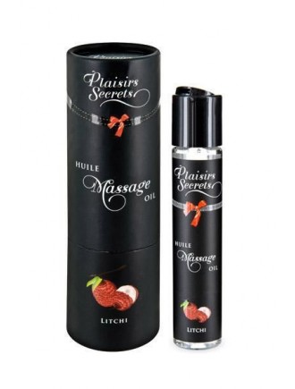 Масажна олія Plaisirs Secrets Litchi (59 мл) з афродизіаками, їстівна, подарункове паковання