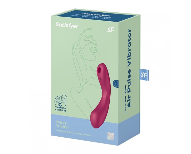 Вакуумний стимулятор з вібрацією Satisfyer Curvy Trinity 1 Red, іграшка 3в1