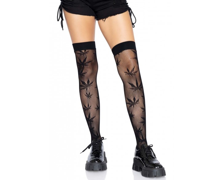 Панчохи Leg Avenue 420 Net thigh highs Black