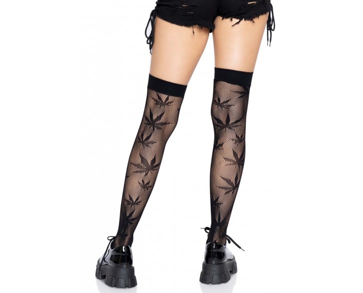 Панчохи Leg Avenue 420 Net thigh highs Black