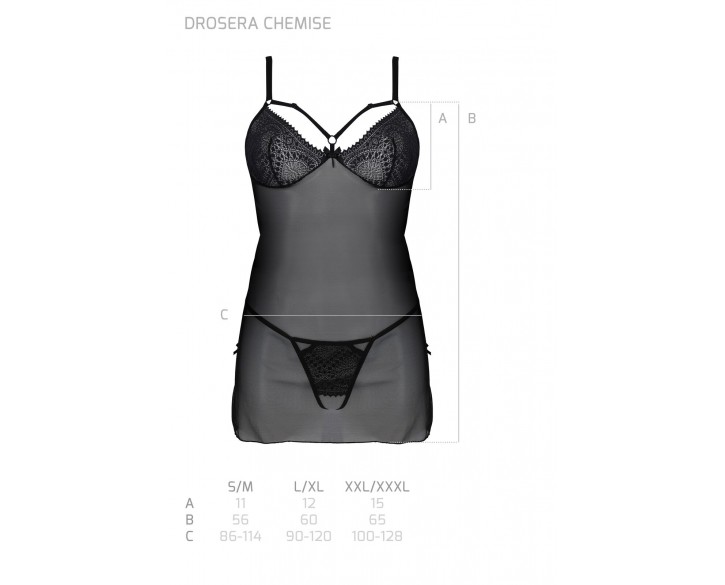 Пеньюар Passion DROSERA BODY black L/XL - ECO Passion