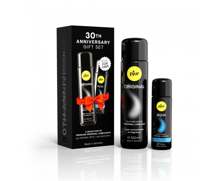 Ювілейний набір лубрикантів pjur 30th Anniversary Gift Set: Original 100 мл та Aqua 30 мл