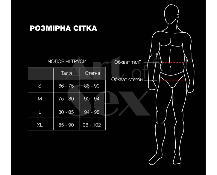 Чоловічі труси з сюрпризом Art of Sex - Gladiator, чорні з ефектом мокрого оксамиту, розмір M