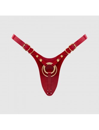 Трусики для страпона Strap-On-Me Leatherette Harness Fabulous - One Size - Red Glossy