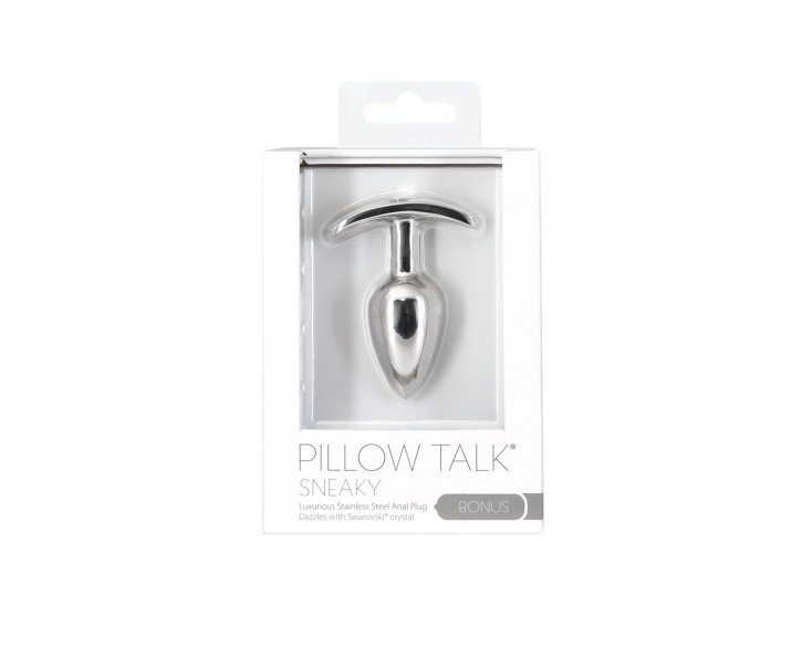 Анальна пробка Pillow Talk Sneaky Luxurious Stainless Steel Anal Plug із кристалом Swarovski