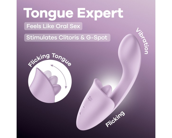 Вагінально-кліторальний вібратор Satisfyer Tongue Expert з язичком