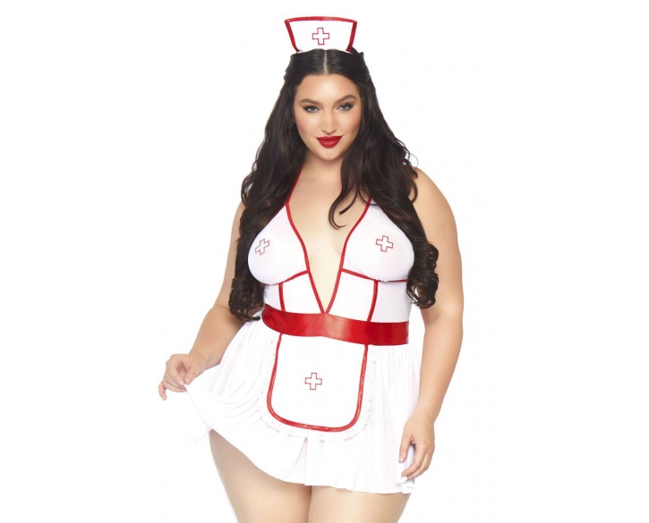 Костюм медсестри Leg Avenue Nightshift Nurse XL/XXL, сукня, трусики, шапочка