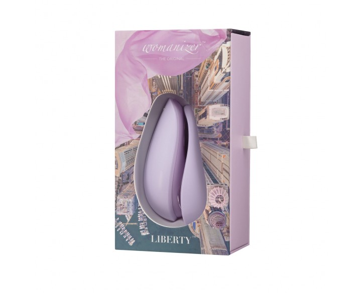 Вакуумний кліторальний стимулятор Womanizer Liberty Lilac, магнітна кришка, 2 насадки