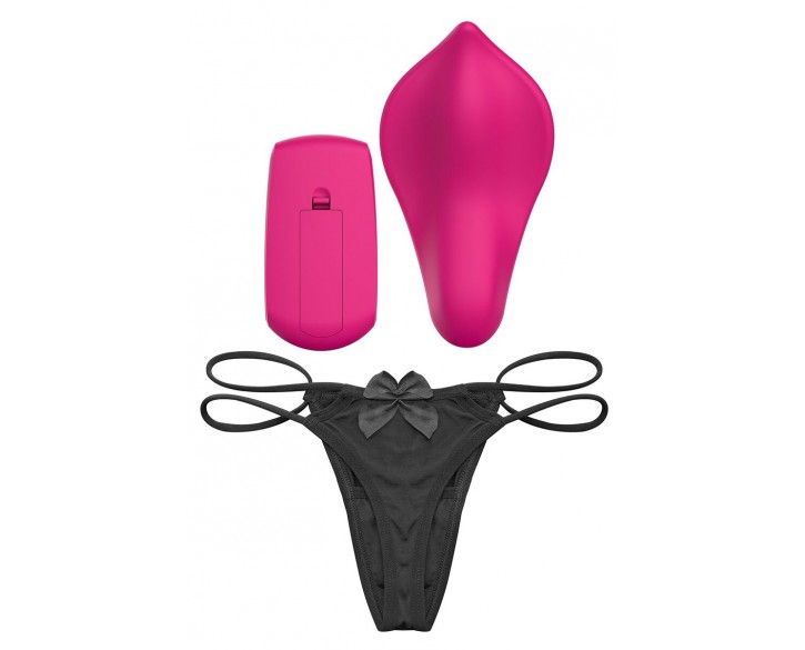 Вібратор у трусики Liebe Panty Vibe Recargable Cerise, нагрів до 39 °C, пульт, трусики в комплекті