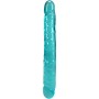 Фалоімітатор двосторонній Doc Johnson Crystal Jellies 12" Jr. Double Dong Teal