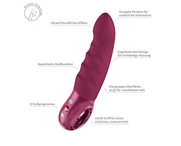 Пульсатор Fun Factory Stronic Deep, Wine Red, 8 режимів роботи, перезаряджуваний