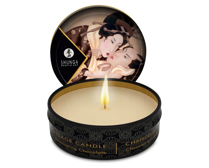 Масажна свічка Shunga Mini Massage Candle – Intoxicating Chocolate (30 мл) з афродизіаками