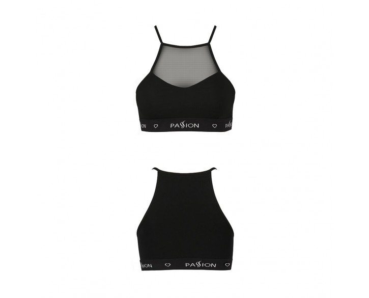 Спортивний топ з прозорою вставкою Passion PS006 TOP black, size L