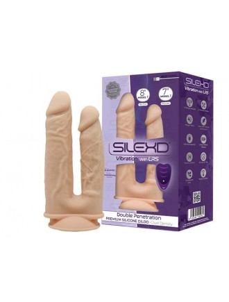 Подвійний фалоімітатор з вібрацією SilexD Double Gusto Vibro Flesh (Model 1 size 8" & 7") + LRS, діа