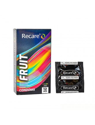 Презервативи Holographic Recare Fruit Flavour Condoms 12 шт, аромати: м'ята, банан, полуниця