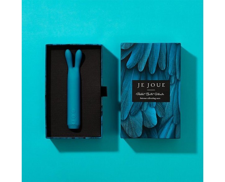 Вібратор з вушками Je Joue - Rabbit Bullet Vibrator Teal, глибока вібрація