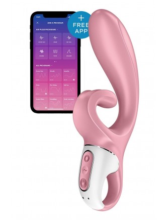 Смартвібратор-кролик Satisfyer Hug Me Pink, 2 мотори, діаметр 4,2см, широка кліторальна частина