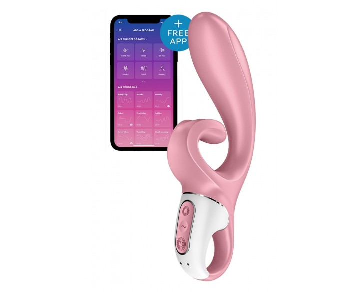 Смартвібратор-кролик Satisfyer Hug Me Pink, 2 мотори, діаметр 4,2см, широка кліторальна частина