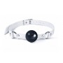 Кляп силіконовий Feral Feelings Silicon Ball Gag White/Black, білий ремінець, чорна кулька