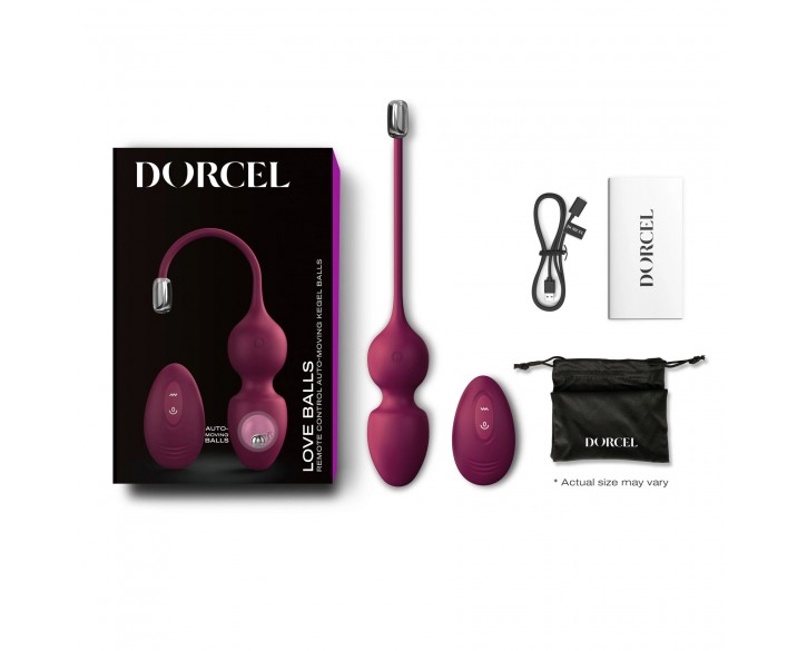 Вагінальні кульки Dorcel LOVE BALLS PLUM, вібрації та рухи внутрішньої кульки, пульт ДК