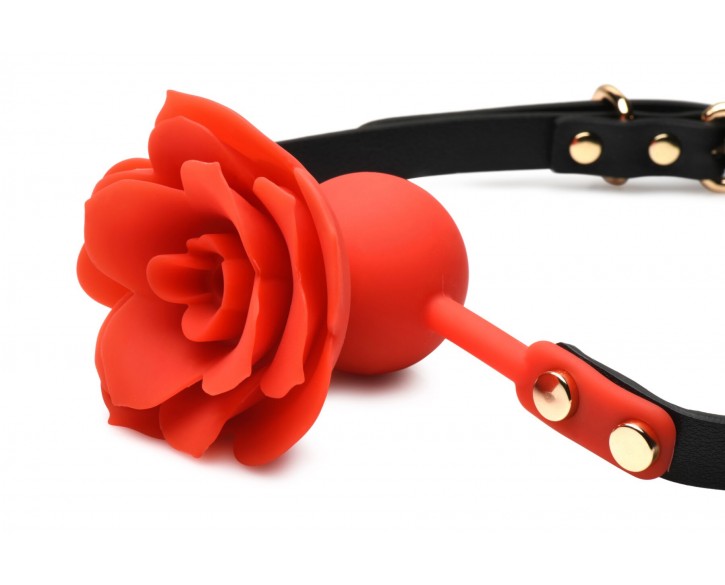 Кляп Master Series Blossom Silicone Rose Gag - Red