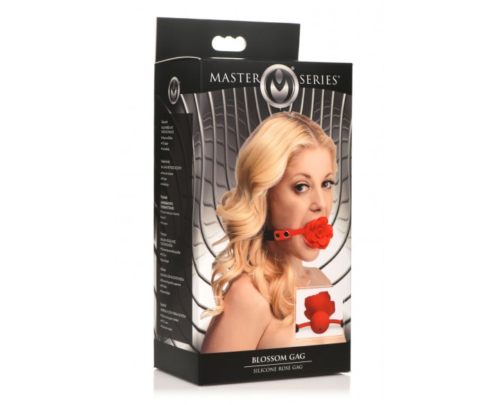 Кляп Master Series Blossom Silicone Rose Gag - Red