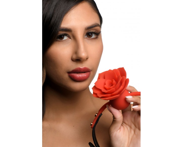 Кляп Master Series Blossom Silicone Rose Gag - Red