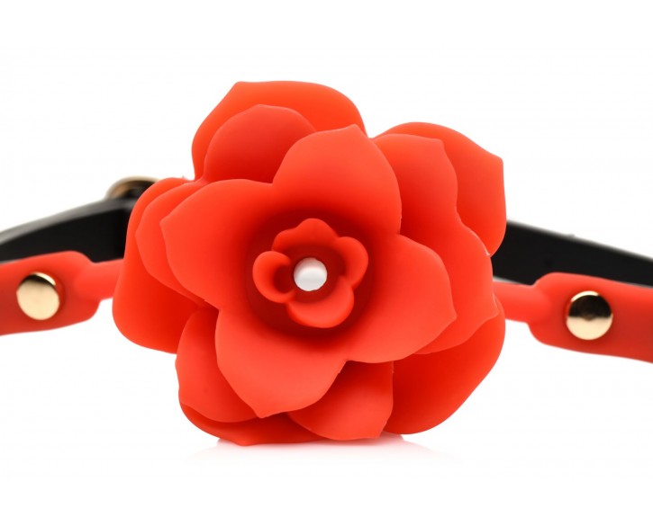 Кляп Master Series Blossom Silicone Rose Gag - Red