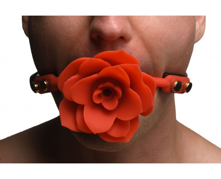 Кляп Master Series Blossom Silicone Rose Gag - Red