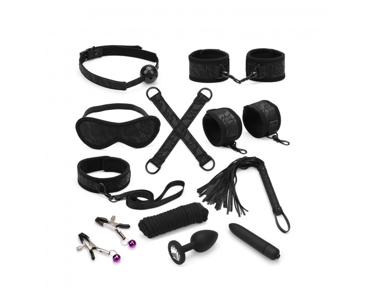 Набір Liebe Seele Black Lace and Neoprene 11pcs Bondage Kit