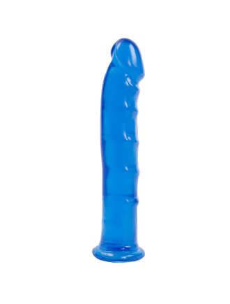 Фалоімітатор Doc Johnson Jelly Jewels Dong & Suction Cup Blue, діаметр 3,6 см, антибактеріальний ПВХ