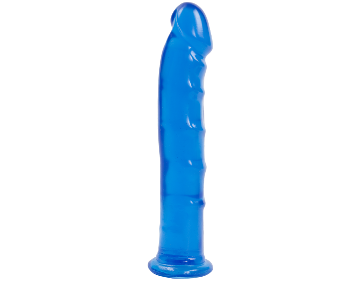 Фалоімітатор Doc Johnson Jelly Jewels Dong & Suction Cup Blue, діаметр 3,6 см, антибактеріальний ПВХ