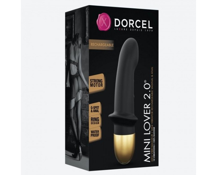 Вібратор Dorcel Mini Lover Black 2.0 перезаряджається, для точки G і масажу простати